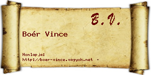 Boér Vince névjegykártya