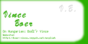 vince boer business card